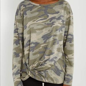 MILITARY Camo Front Twist Top